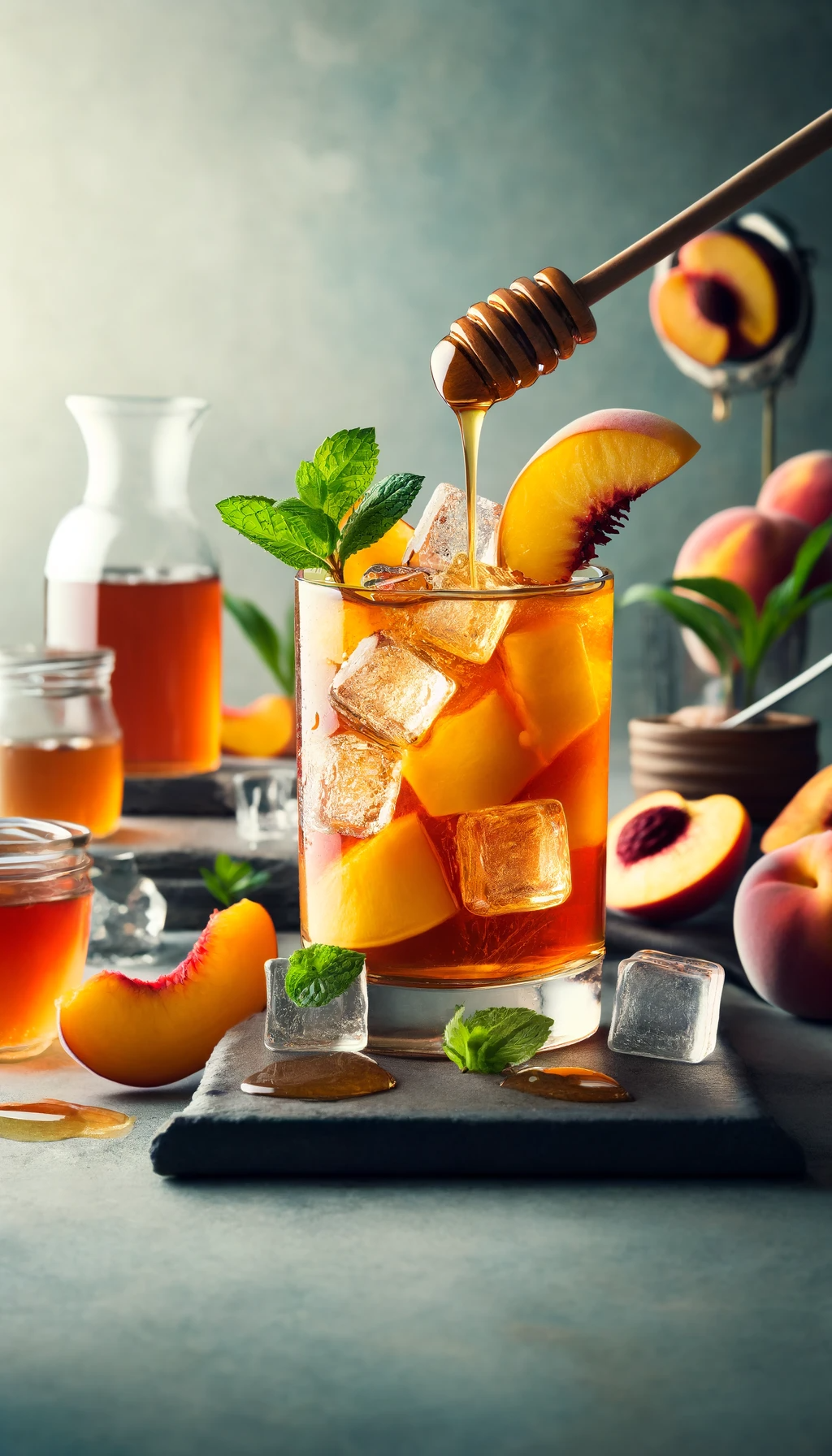 🍹 One Juice to One City: Abilene, Texas - Texas Smoked Peach Tea Cooler 🍑🍵🔥🍯❄️