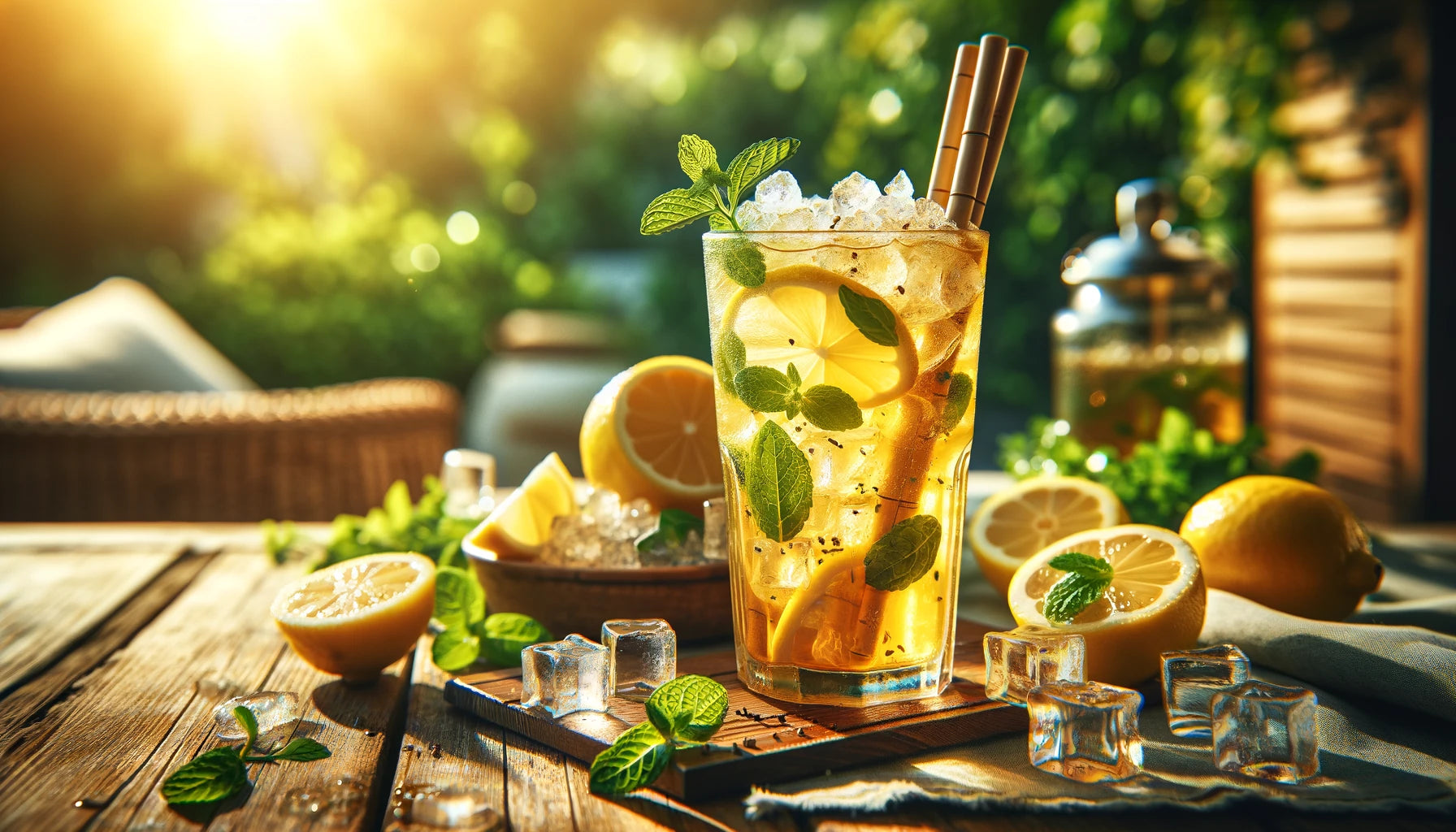 Refreshing Herbal Lemon Iced Tea: A Vividmoo Nugget Ice Delight