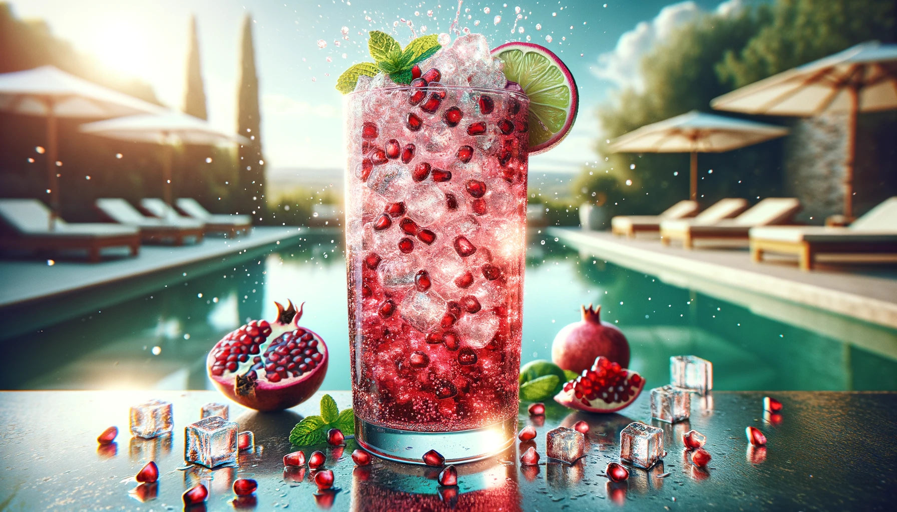 Sparkling Pomegranate Spritzer: A Vividmoo Nugget Ice Refreshment